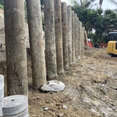 Eziyaka concrete foundation pads at a difficult site