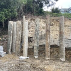 Eziyaka concrete pads at a difficult site